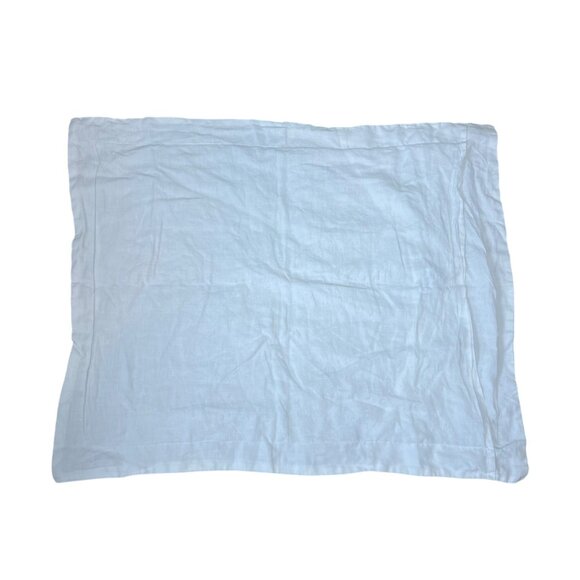 Echelon Home Linen Pillow Sham Belgian Flax White Rectangle 25" x 20" - Picture 5 of 5
